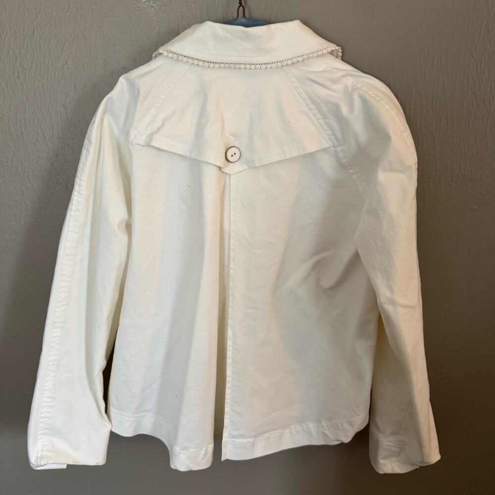 Etcetera White Cropped Button Up Jacket Size 8 Ca… - image 6